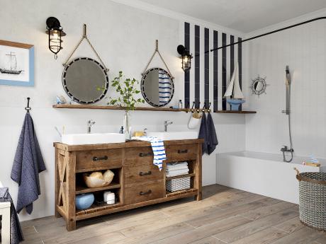 Laissez-vous inspirer par une salle de bains de style marin !